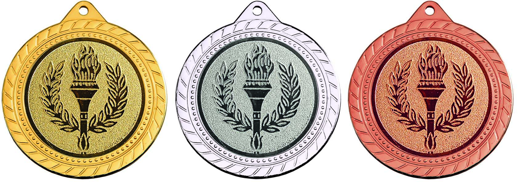 M010 Medaille goud-zilver-brons Ø 70 mm compleet